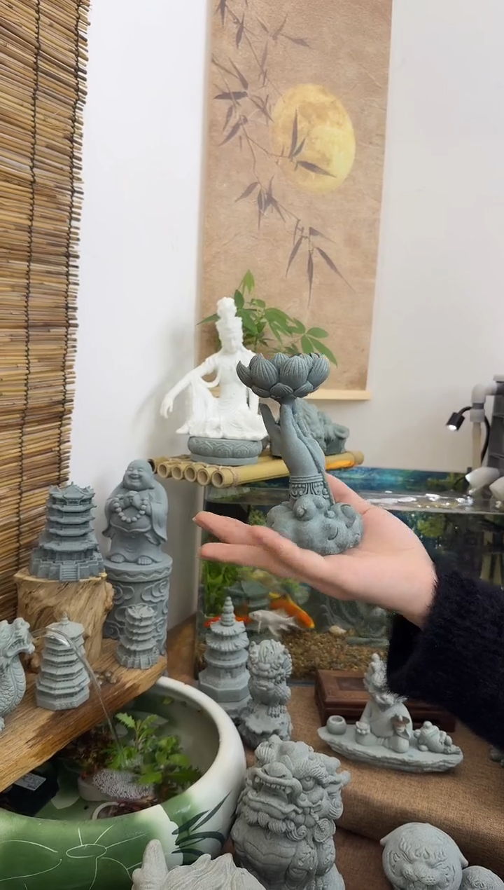 石材青砂石佛手莲花