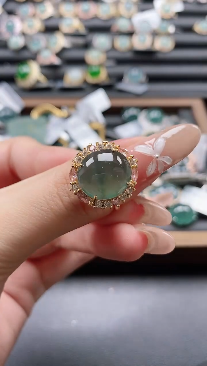 【闪购商品】翡翠戒指银S925镶嵌51151