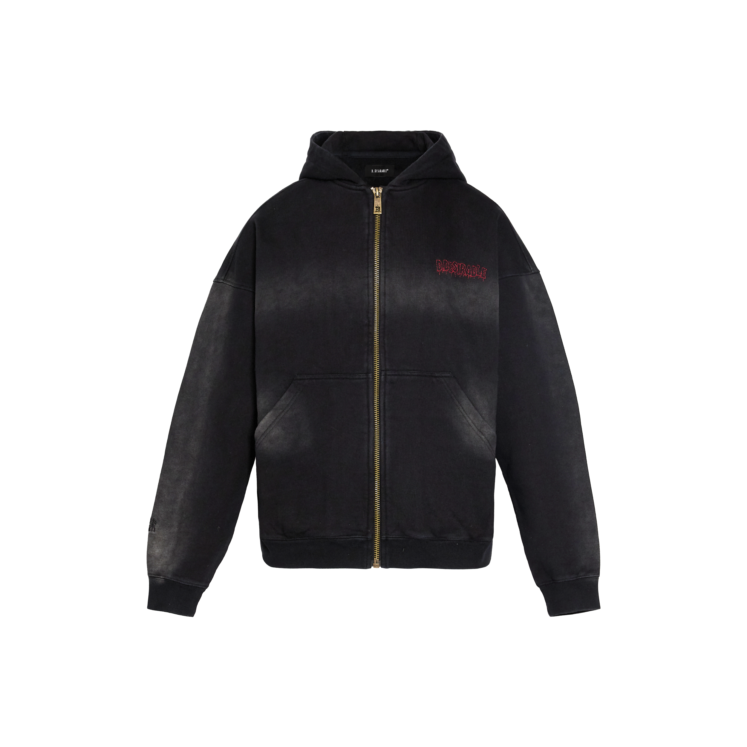 D.Desirable -立体滴漏炒色拉链卫衣