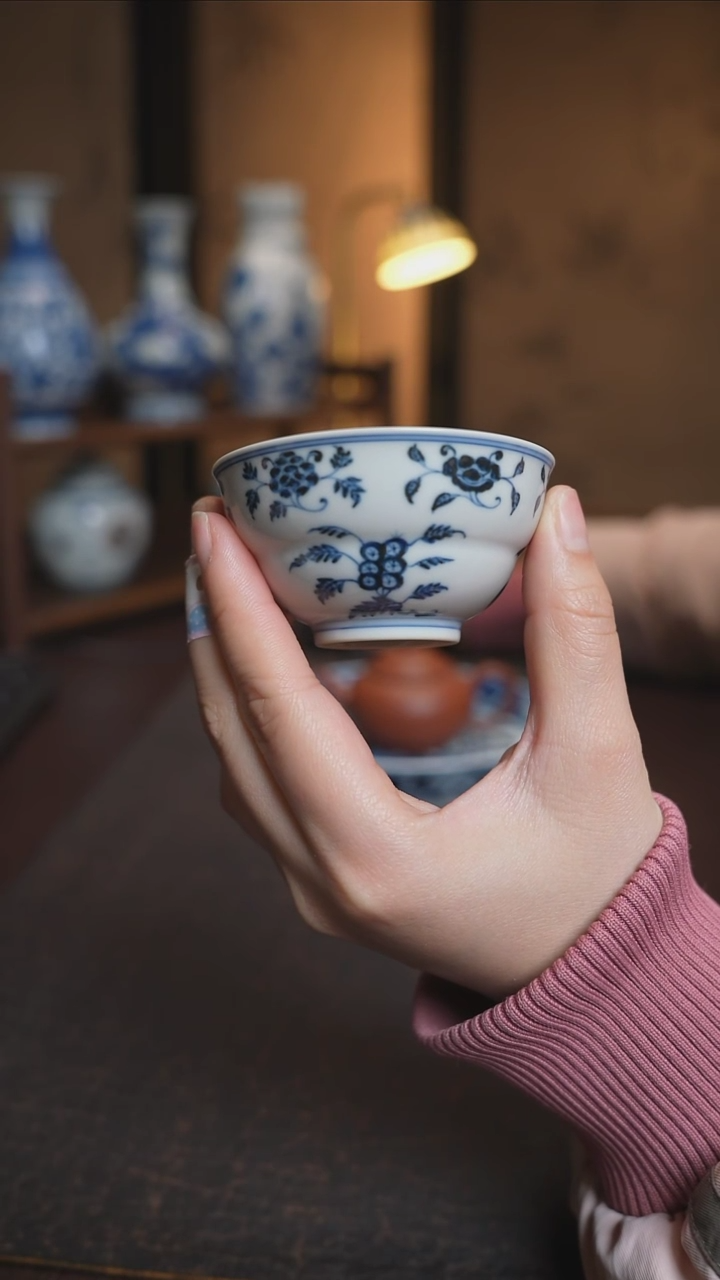 【闪购商品】元煦和晓折枝花卉折腰杯