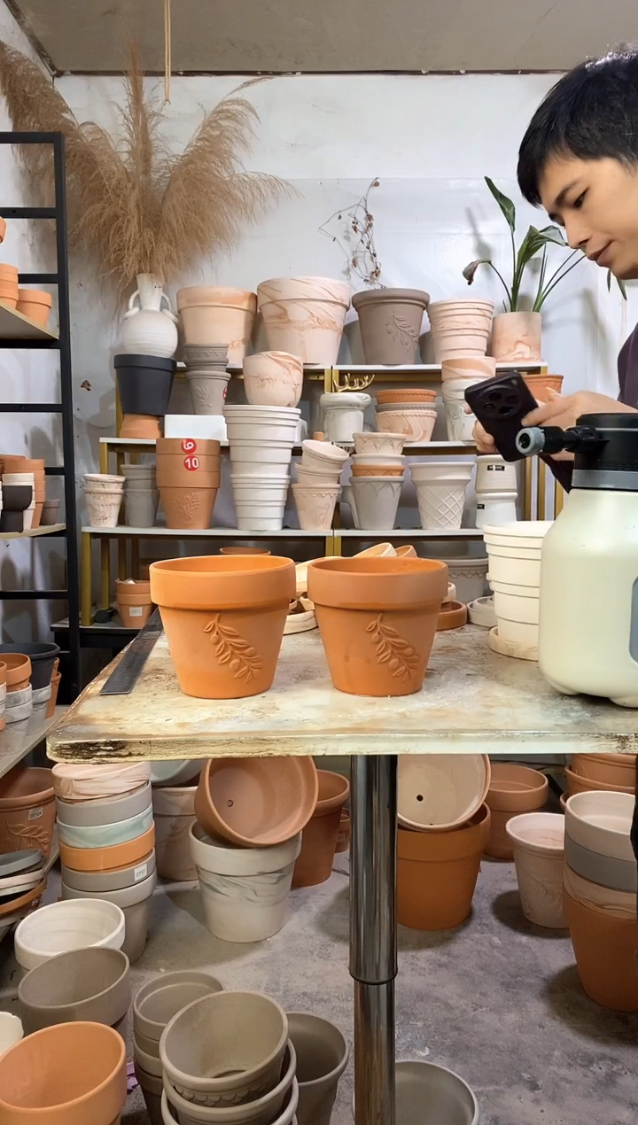 瑕疵无售后14*13红陶浮雕随机 2盆无托