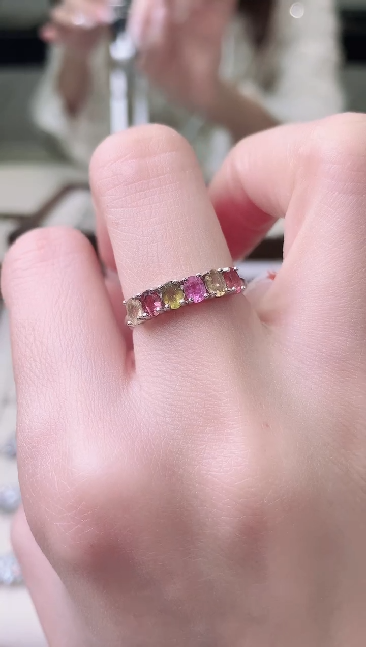 【闪购商品】碧玺戒指银S925镶嵌............