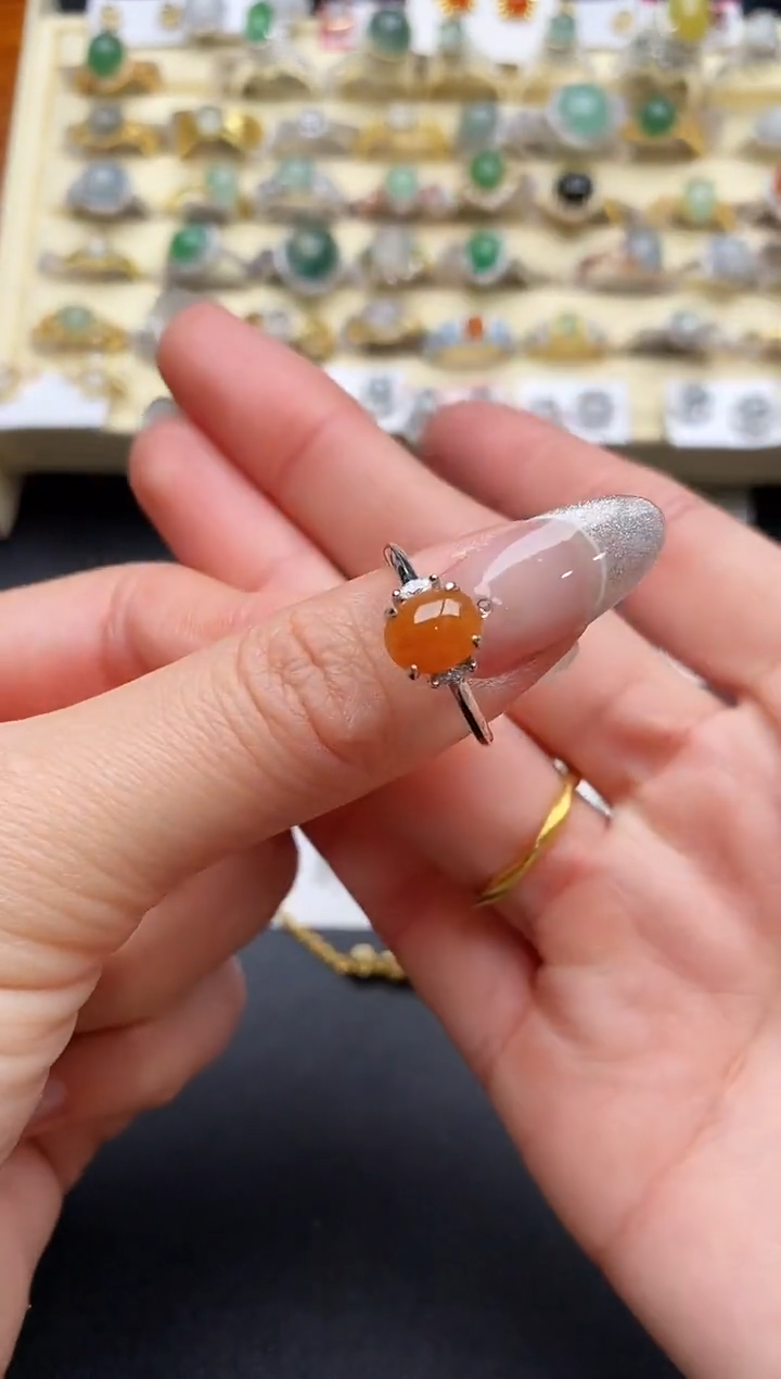 【闪购商品】翡翠戒指银S925镶嵌66666666+5