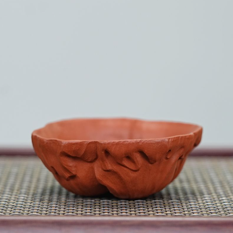 宜兴原矿紫砂壶 龙山朱砂 全手工 百财杯 紫砂壶