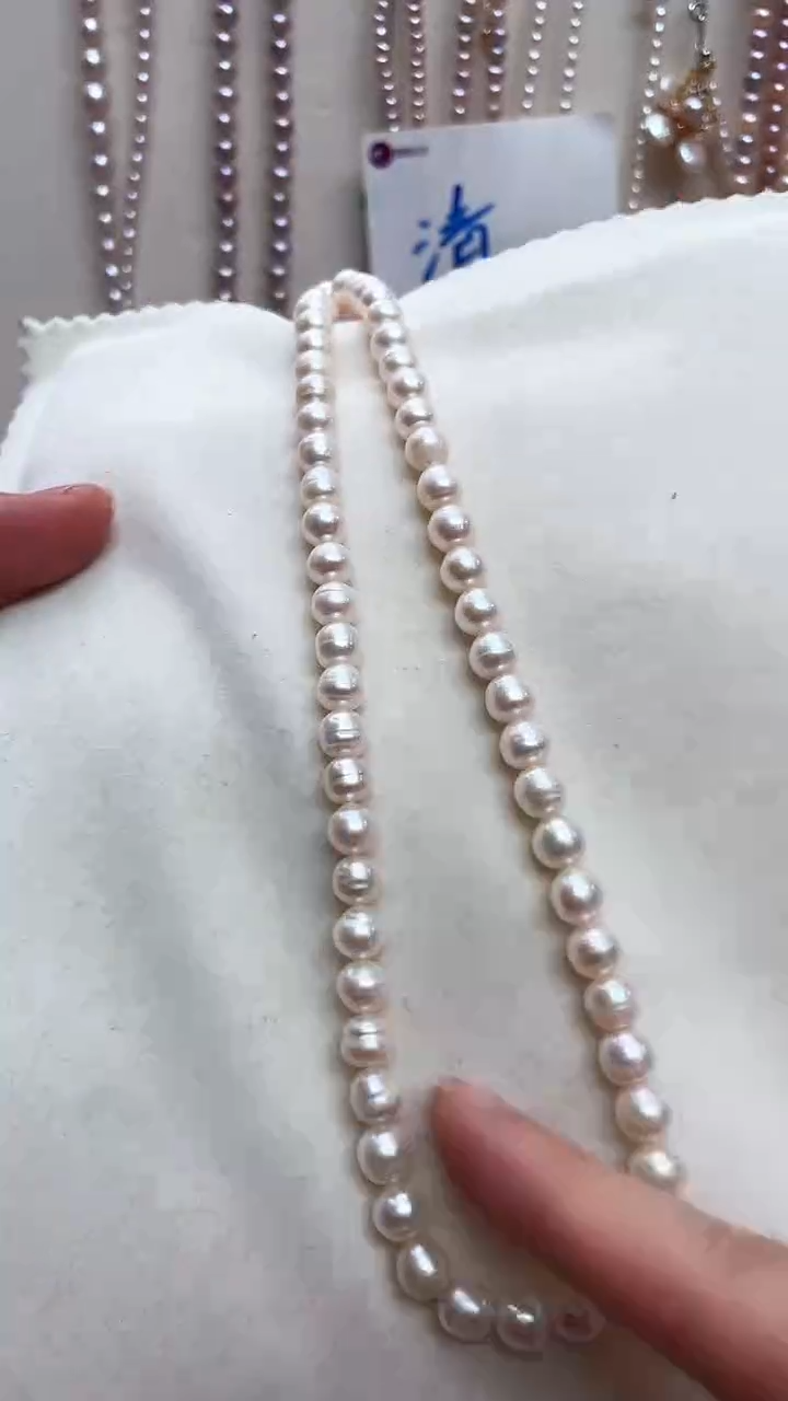 【闪购商品】淡水珍珠颈饰钛钢成品妈妈链