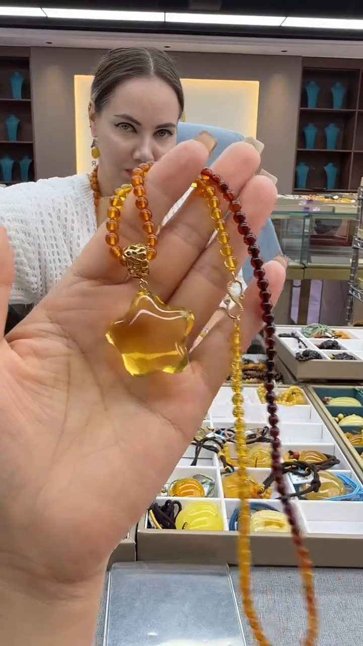 琥珀颈饰未镶嵌252秒拍号 假一罚三 