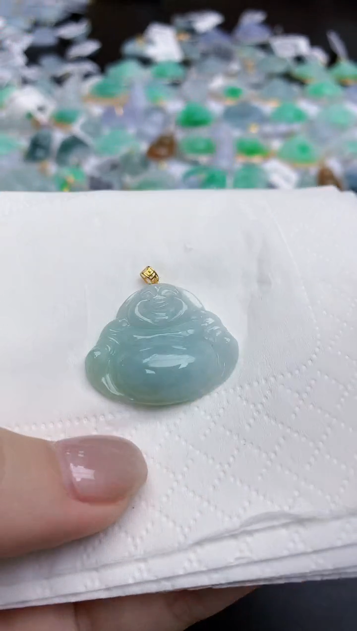 【闪购商品】翡翠颈饰18K金镶嵌天然缅甸翡翠A货