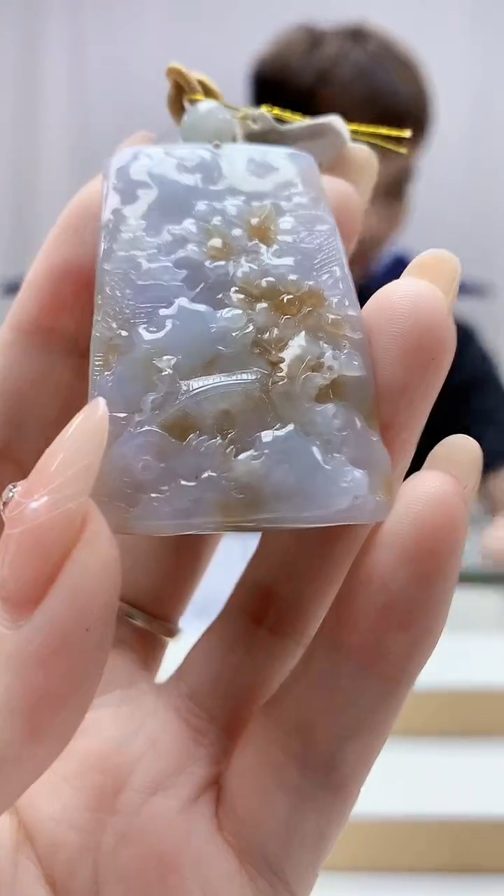 未镶嵌定制翡翠4868DD-毛货挂件48