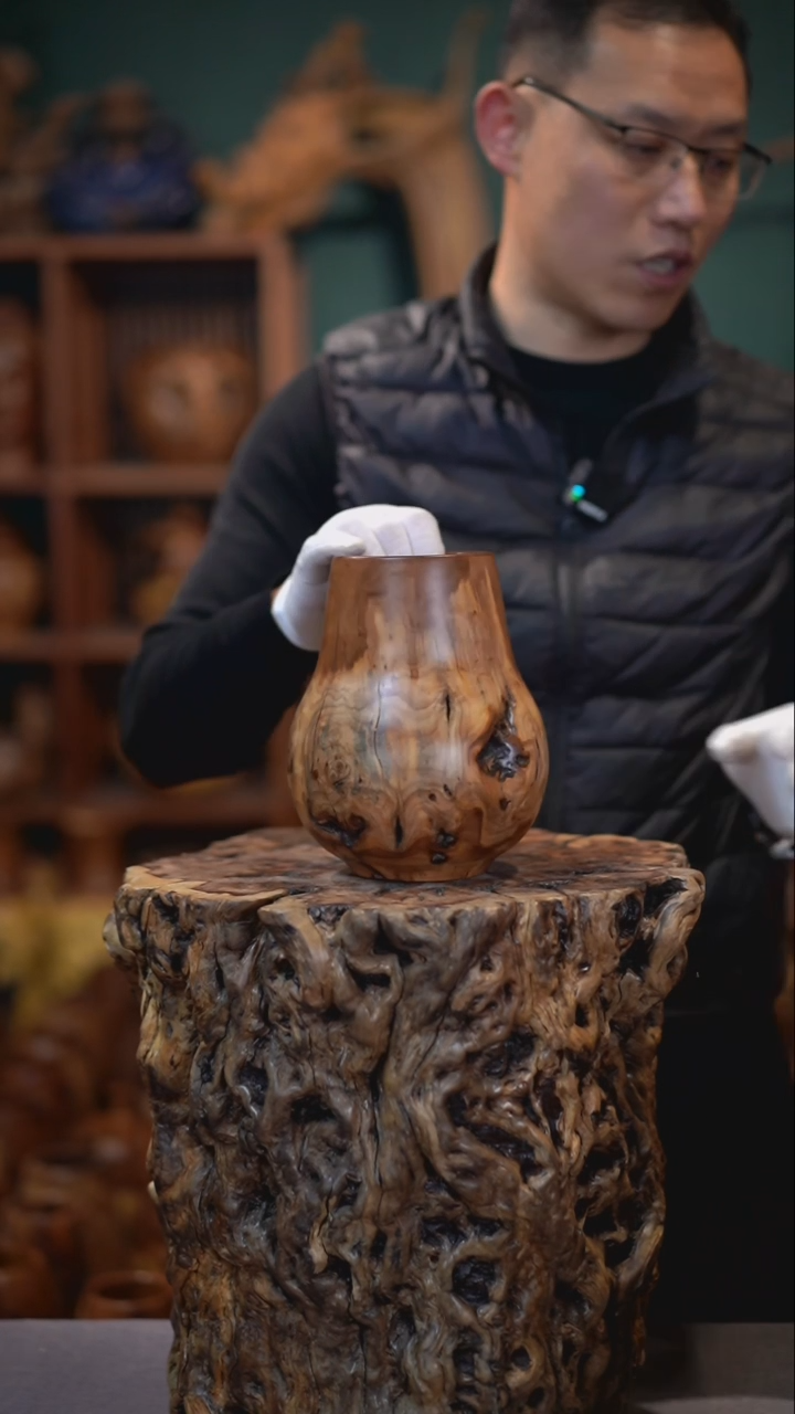 【闪购商品】枣木雷击枣木广口瓶