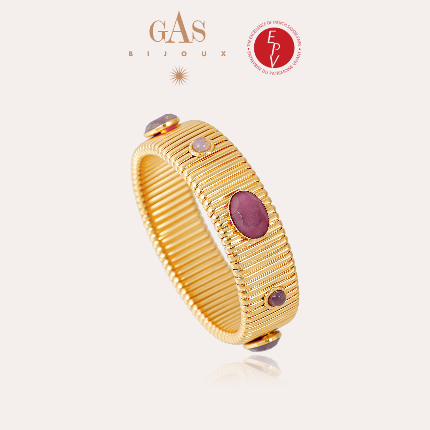 铜合金手镯 【法国进口】GAS BIJOUX珈思艺术家系列Strada弹力手镯