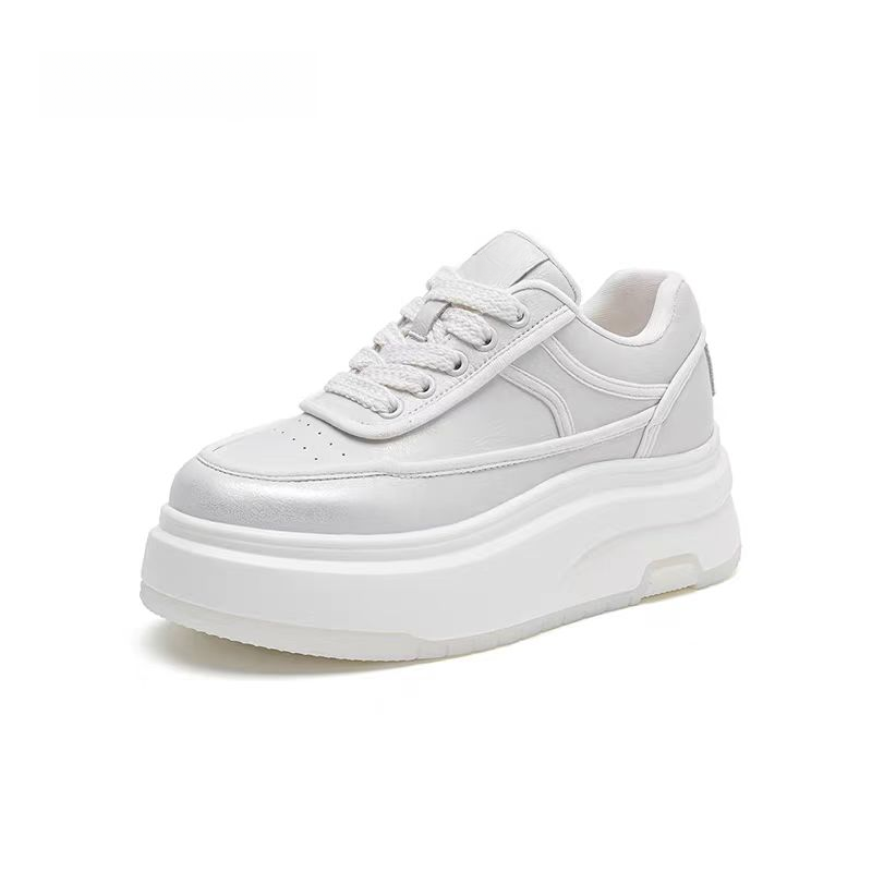 【表弟严选】X002  白色 厚底板鞋女2025新款增高透气小白鞋