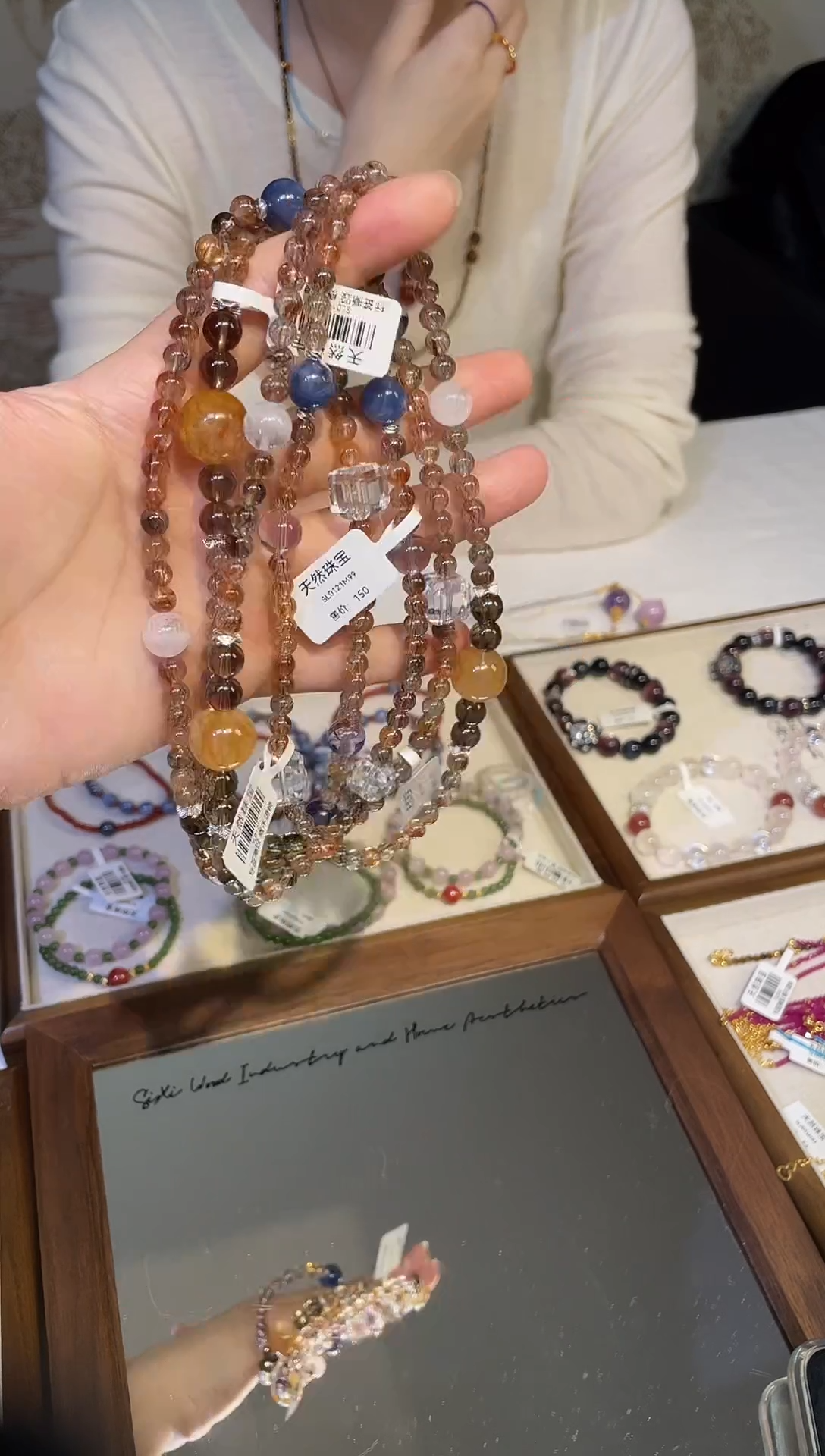 未镶嵌手串水晶黑金超双圈DIY手串 SL0121 多样性发一