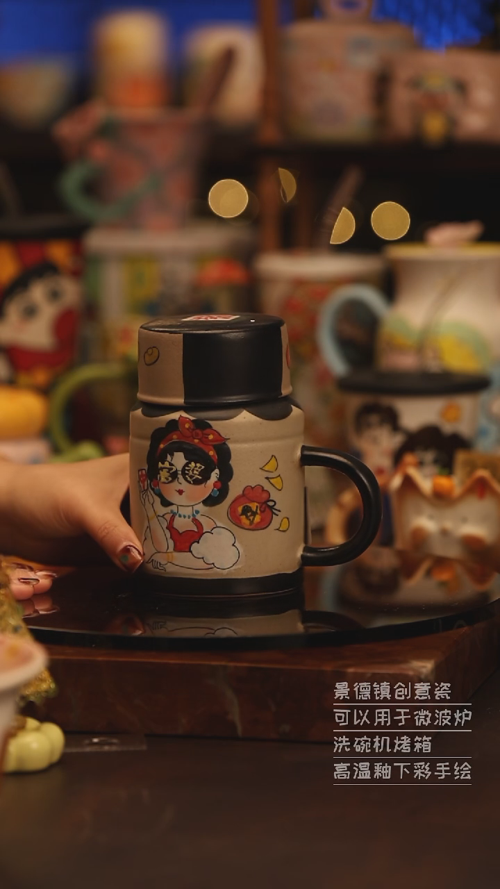 陶瓷景德镇可爱陶瓷釉下彩绘设计师款H278