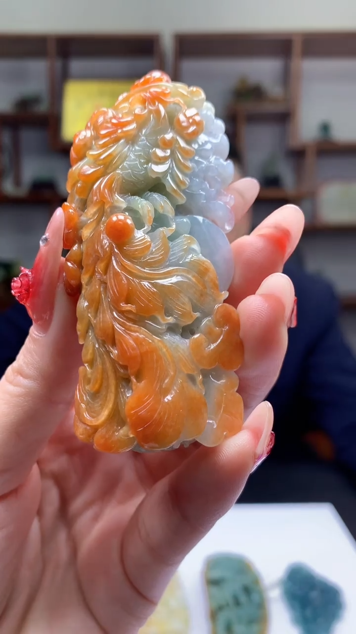 【闪购商品】定制翡翠未镶嵌1071ry-毛货挂件38