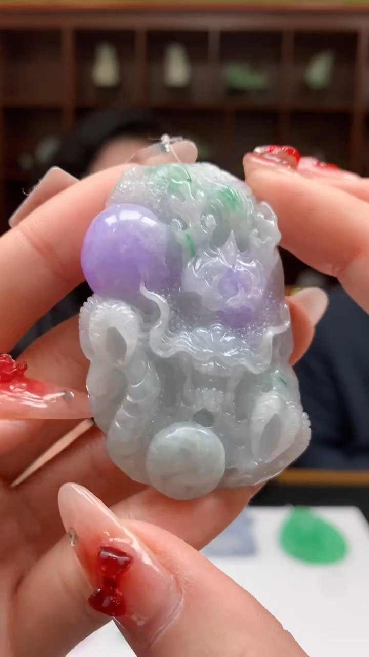 【闪购商品】定制翡翠未镶嵌1049ry-毛货挂件34