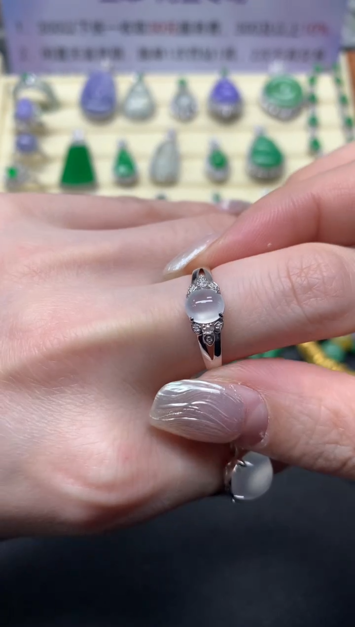 【闪购商品】翡翠戒指18K金镶嵌戒指|2100+210