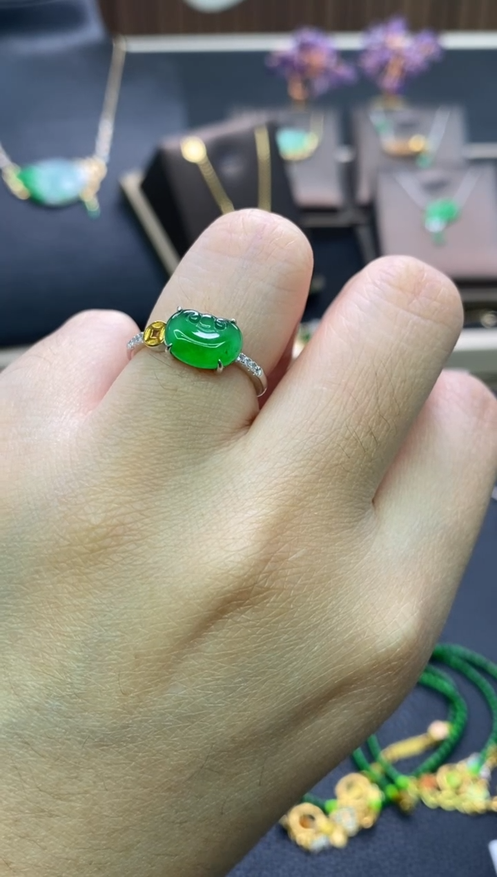【闪购商品】翡翠颈饰银S925镶嵌净货16033