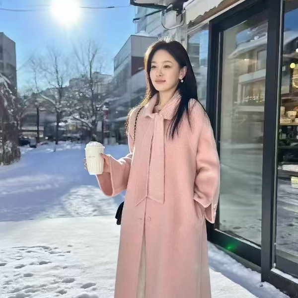 9101羊毛大衣2025秋冬新款毛呢大衣时尚中长款百搭双面呢女外套