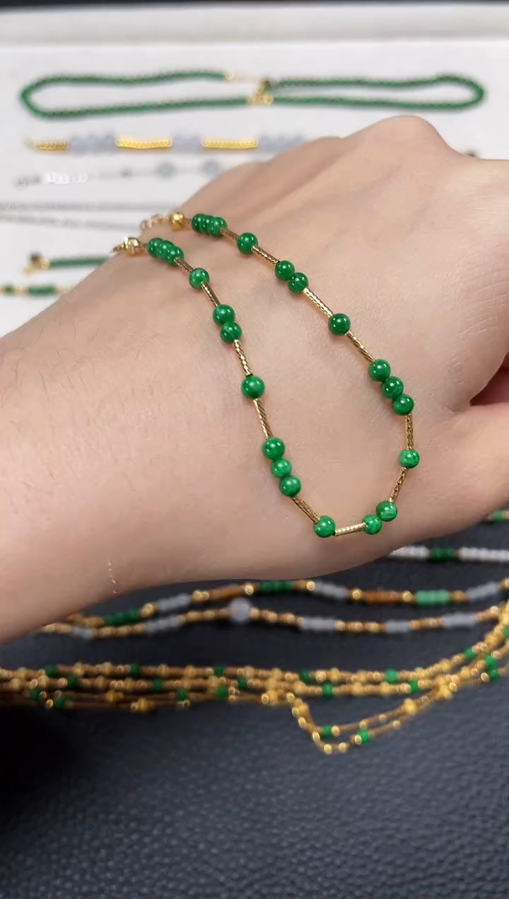 【闪购商品】翡翠套链18K金镶嵌一个  JK308