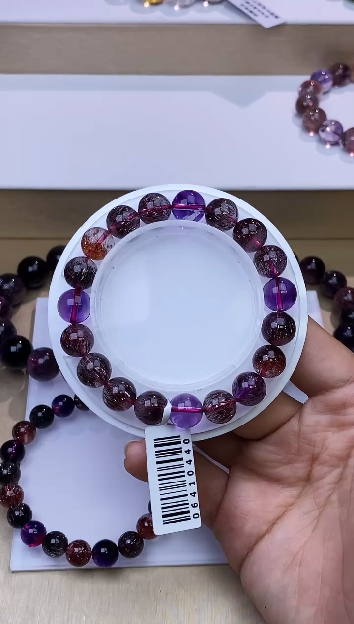 水晶手链未镶嵌黑加仑超七单圈10m+