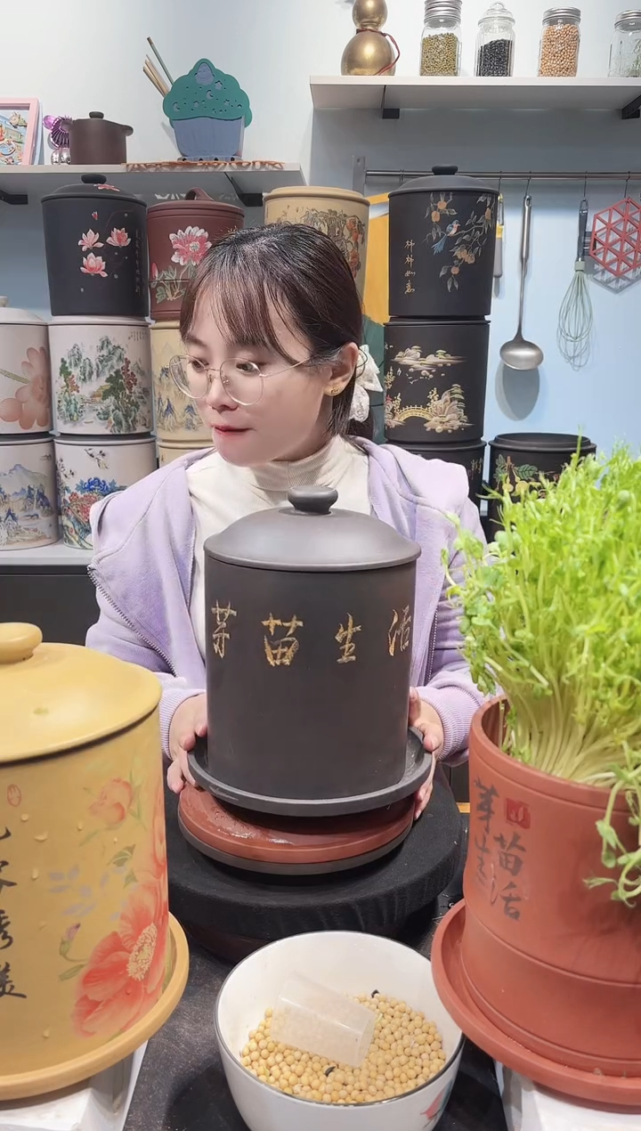 紫砂中式中号 黑金砂刻字款+紫砂托盘