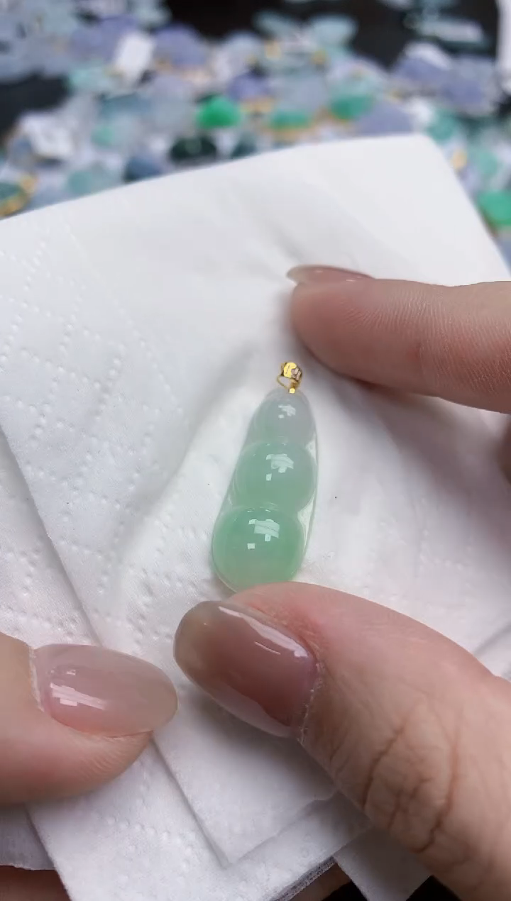 【闪购商品】翡翠颈饰18K金镶嵌天然缅甸翡翠A货