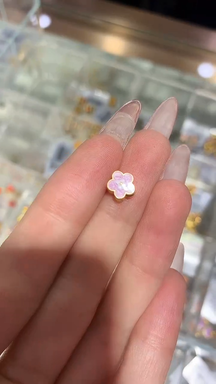 【闪购商品】18K金吊坠(不含链)花花小提溜吊坠