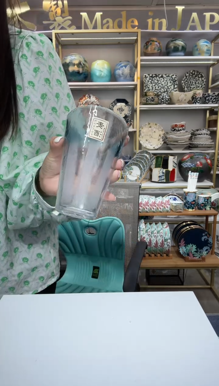 陶瓷400ml阔口杯-杯口淡蓝