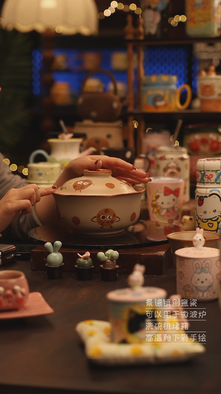 陶瓷景德镇可爱陶瓷釉下彩绘设计师款