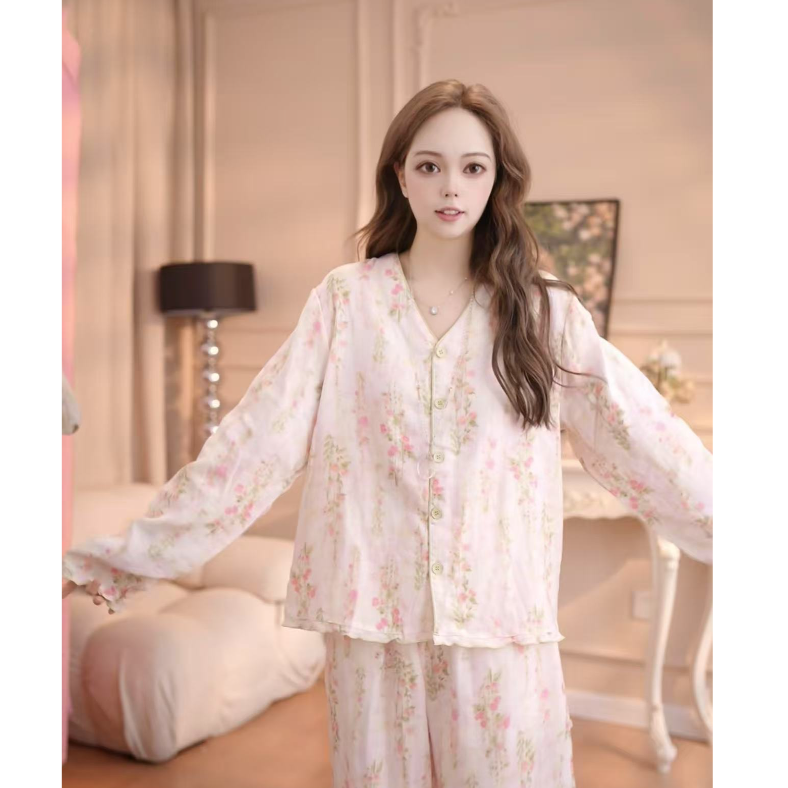 【花语】二件套 甜美棉夏天薄款舒适纯棉纯棉休闲QQ1