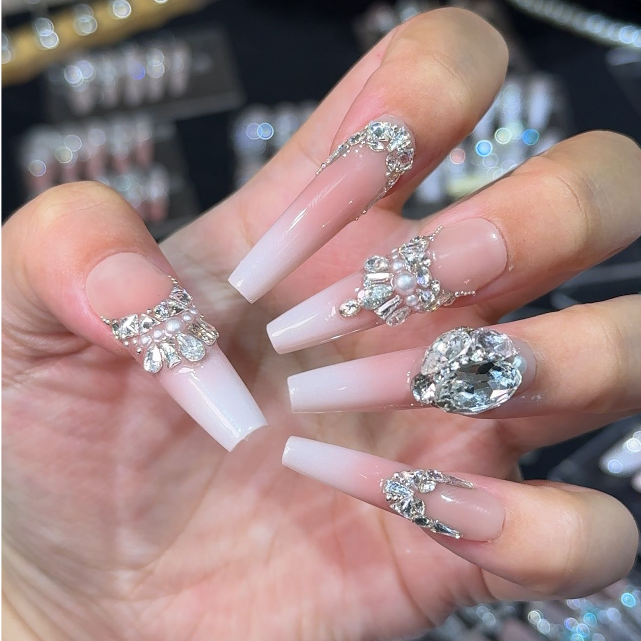 锦福（爱你在心）秋天裸色多巴胺中长短短款美甲显白纯手工穿戴甲