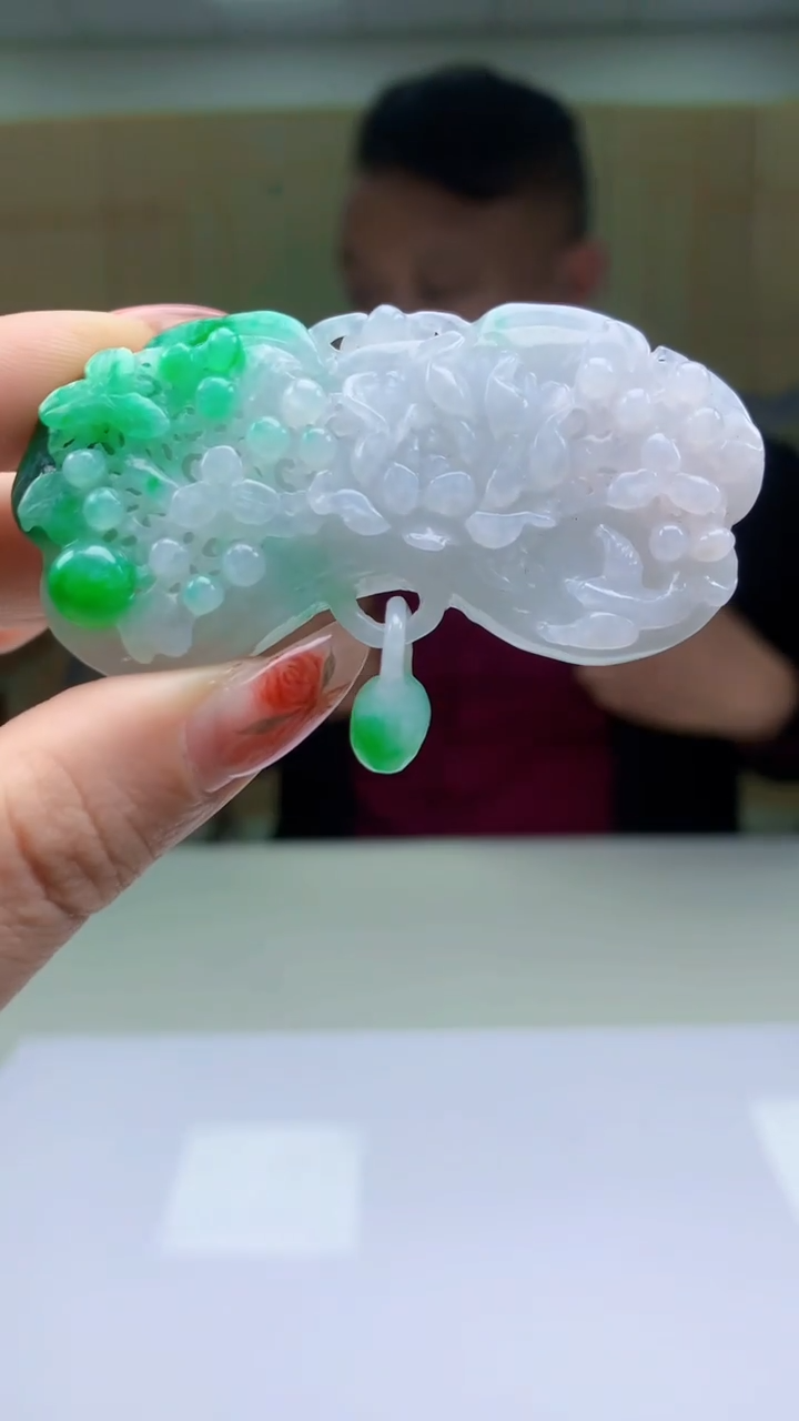 【闪购商品】定制翡翠未镶嵌4969ty-毛货挂件85