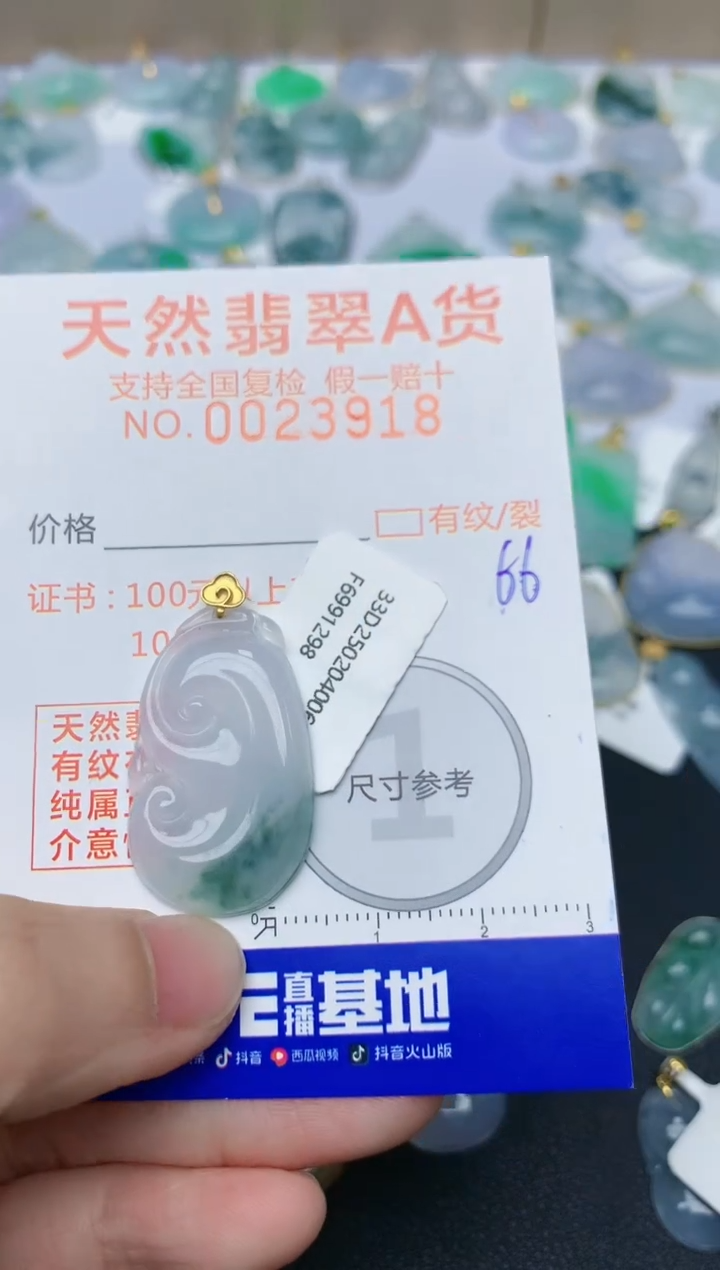 【闪购商品】翡翠颈饰18K金镶嵌天然翡翠A货    66