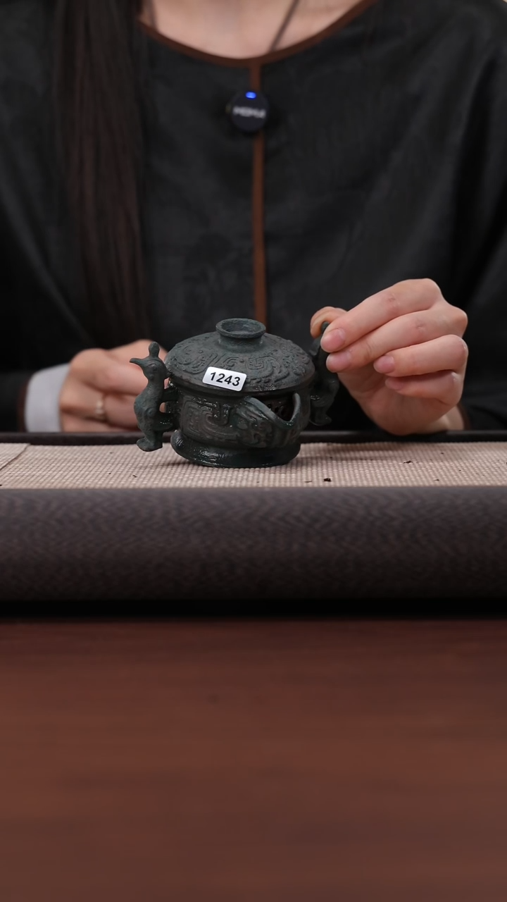 【闪购商品】紫砂茶壶1243 HY青铜器 双凤宝瓶100cc