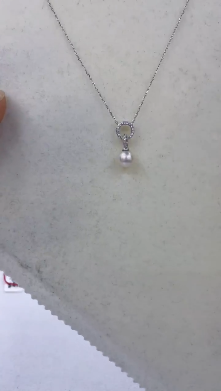 颈饰银S925镶嵌海水珍珠  