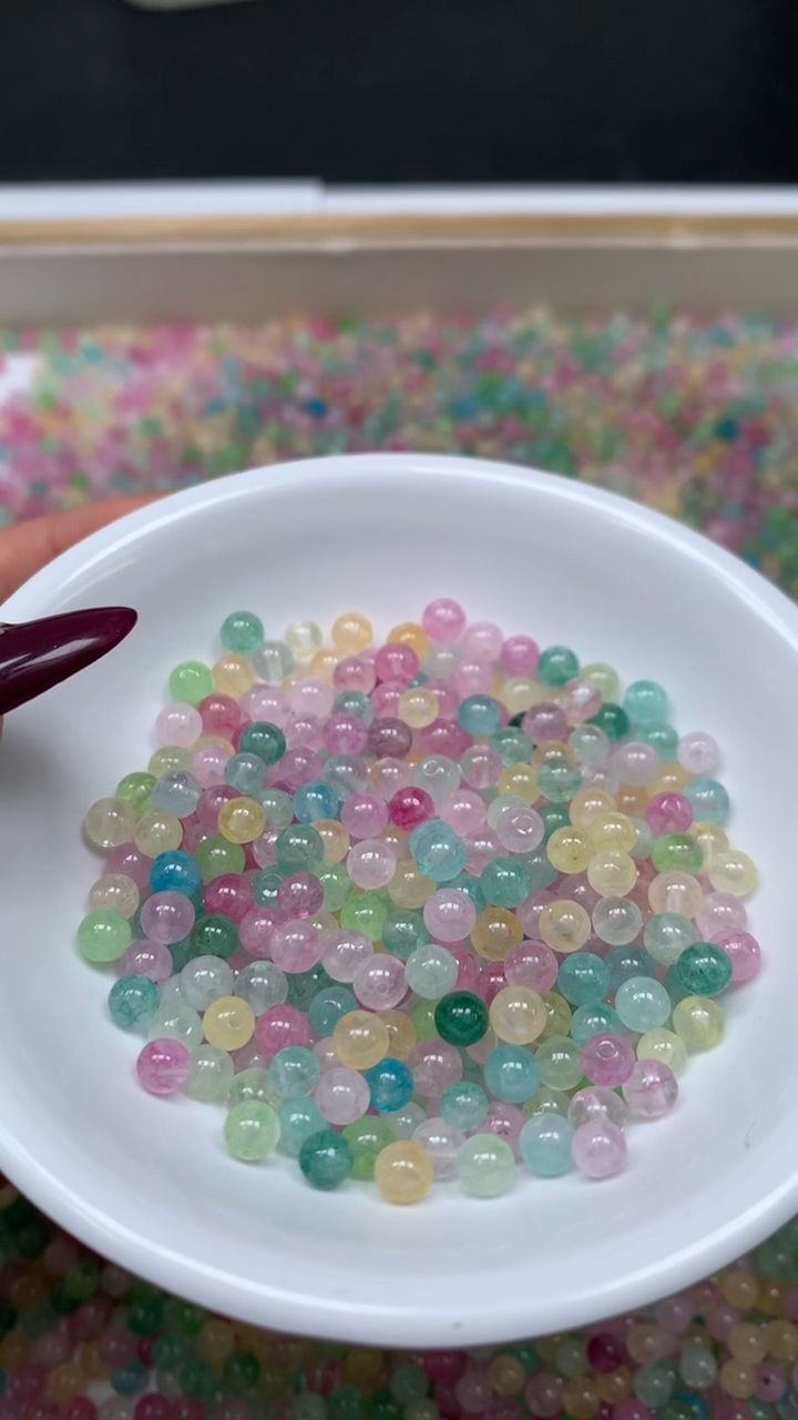 未镶嵌散珠碧玺D490 小灯泡碧玺4mm50个6.8元