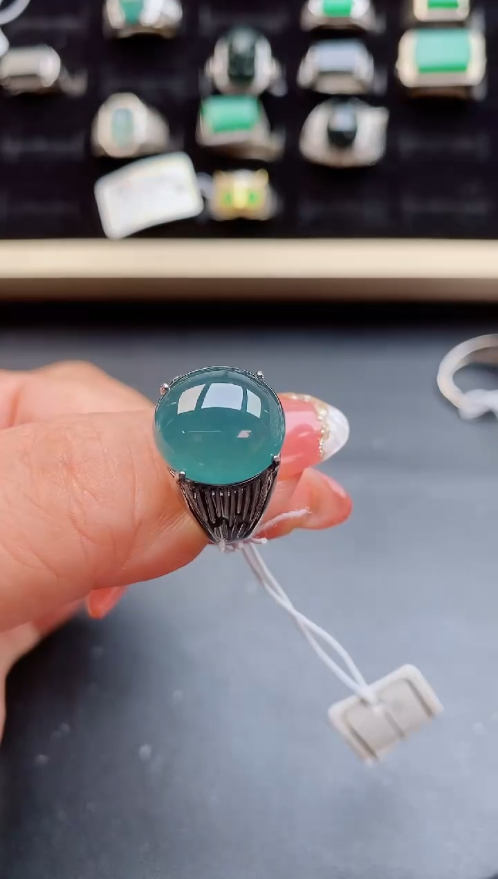 【闪购商品】翡翠戒指银S925镶嵌0800
