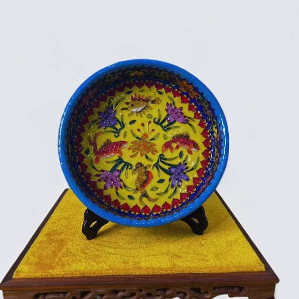 掐金丝景泰蓝缠枝莲陶瓷水洗