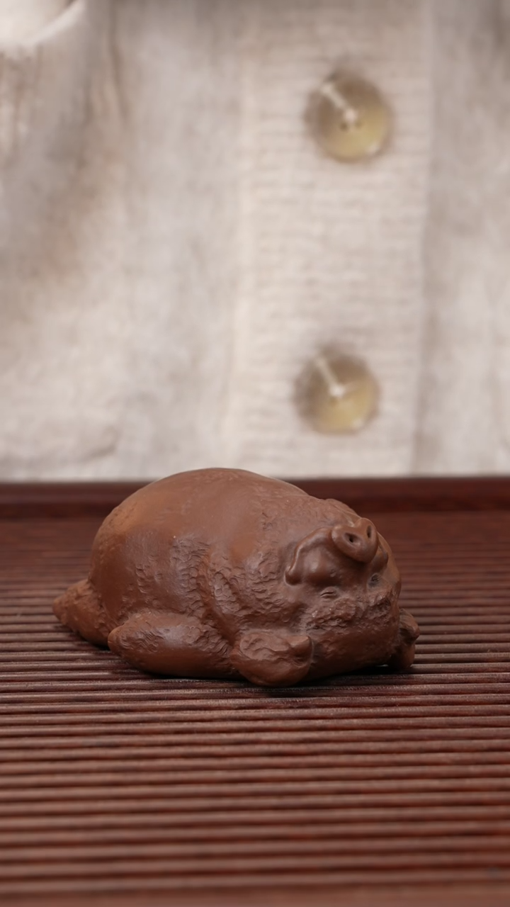 【闪购商品】紫砂茶宠小躺猪，