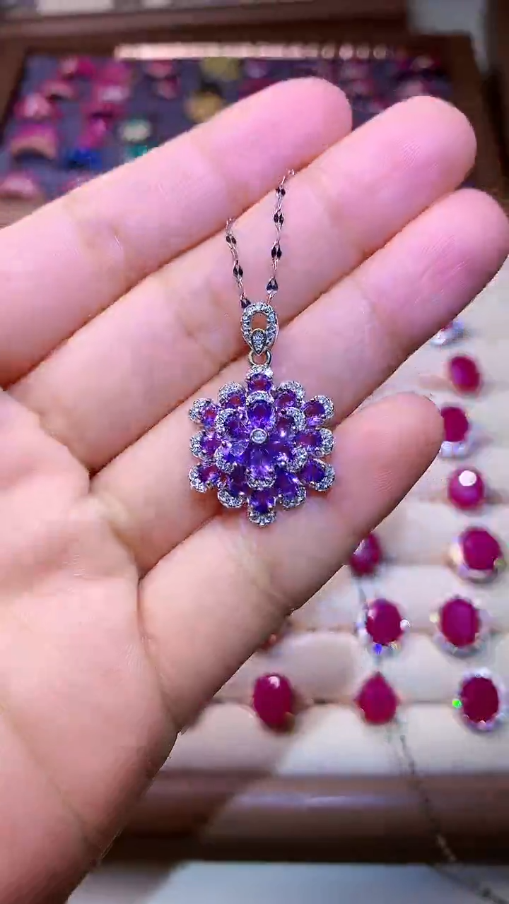 【闪购商品】紫晶颈饰银S925镶嵌0000