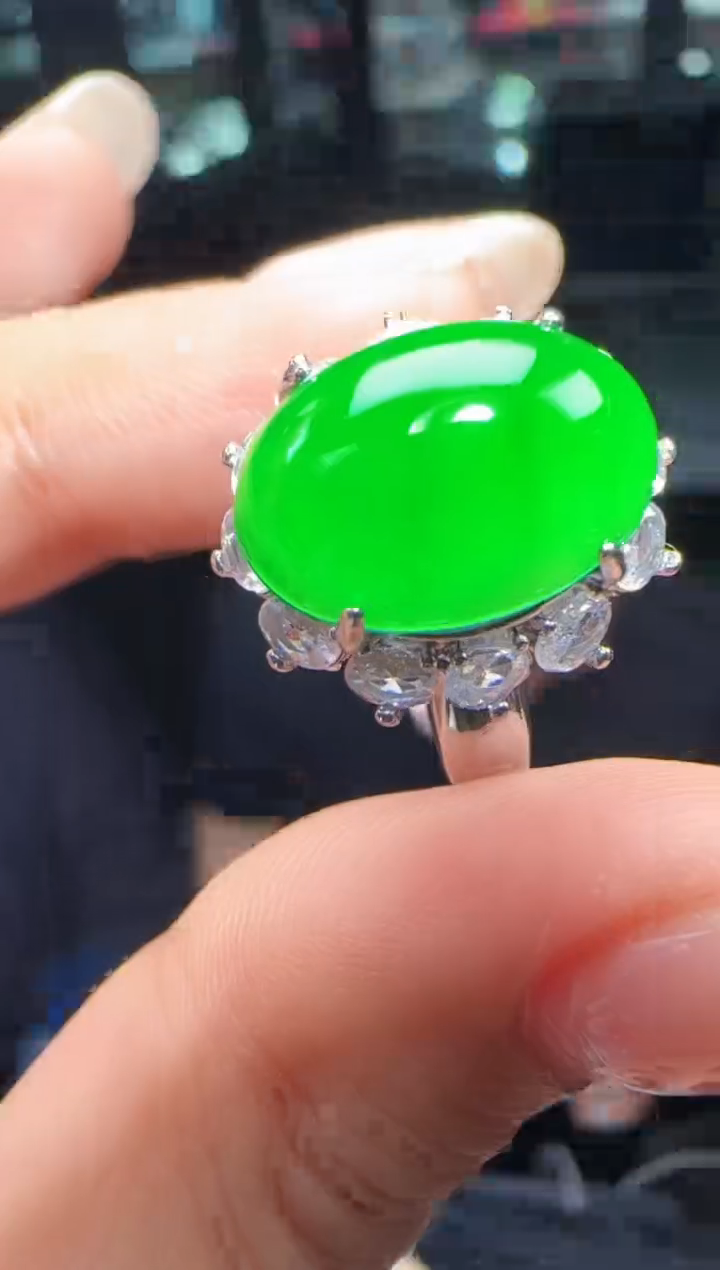 未镶嵌定制翡翠翡翠戒指15