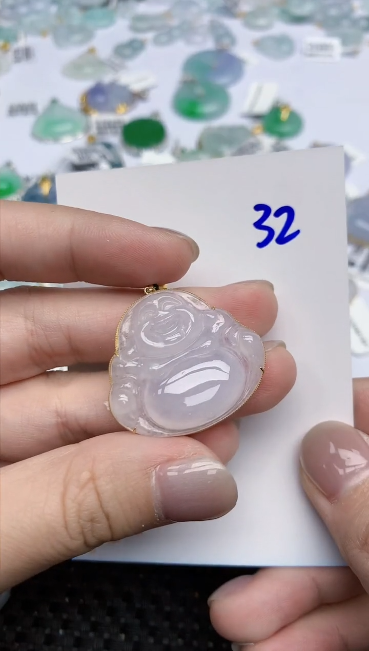 【闪购商品】翡翠颈饰18K金镶嵌天然翡翠A货