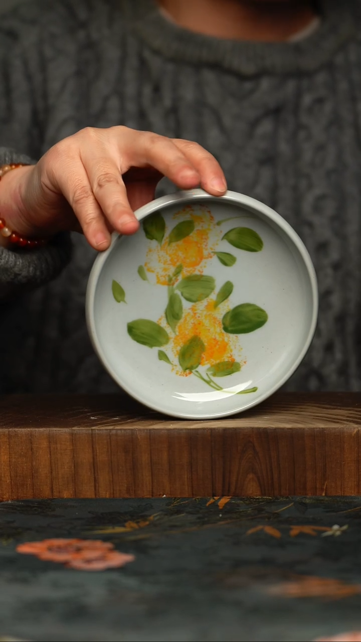 瓷片釉下彩手工手绘同款