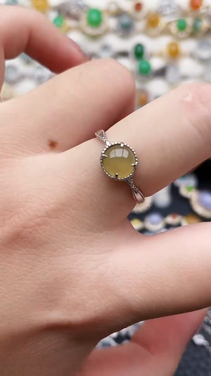 银S925镶嵌戒指翡翠14