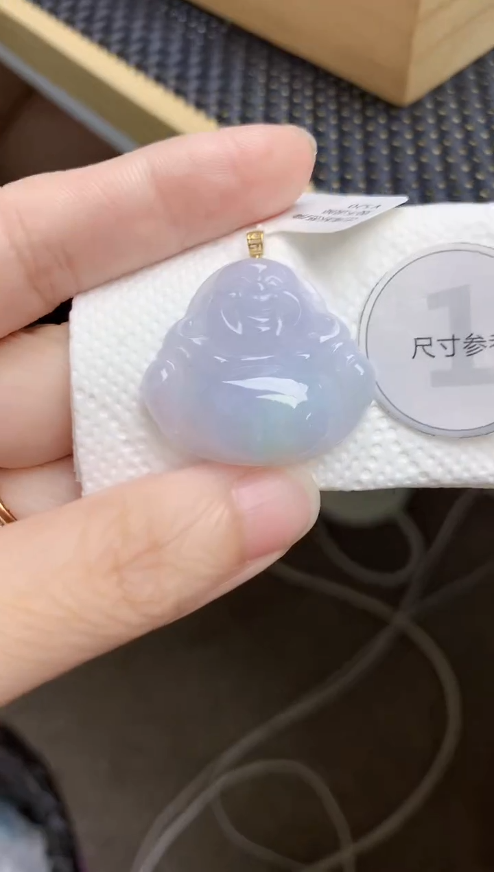 翡翠18K金镶嵌颈饰天然缅甸A货翡翠