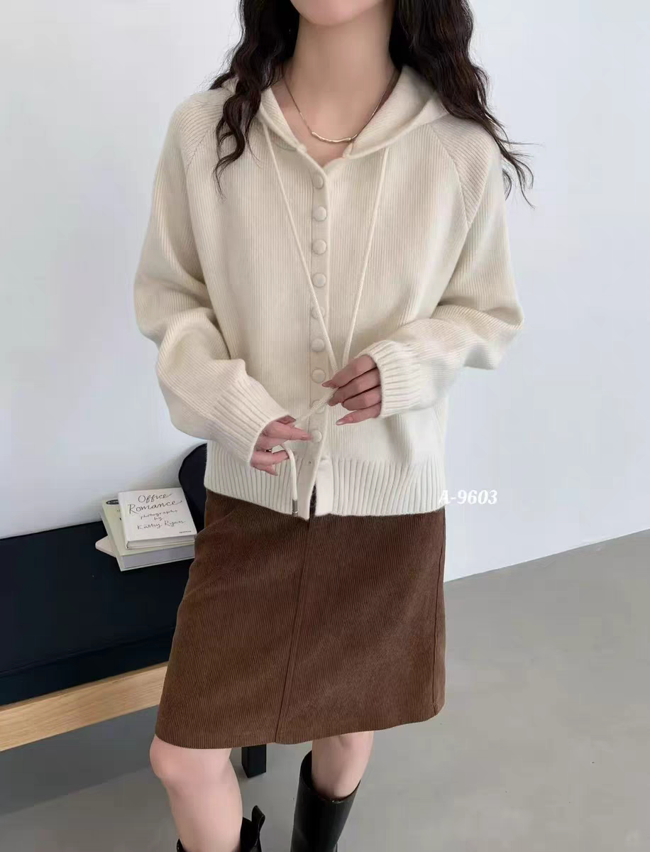 【AXD 2522】女毛针织衫女款秋冬慵懒针织帽衫上衣毛衫韩版百搭