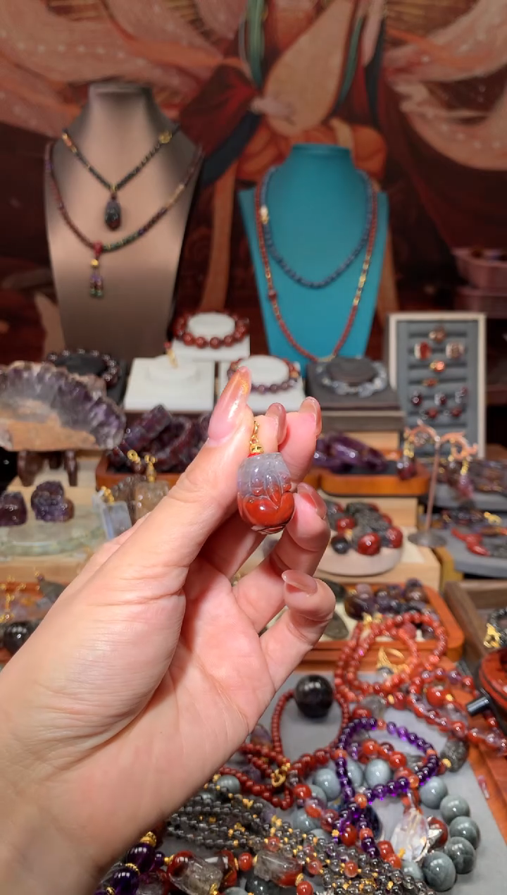 未镶嵌珠宝半成品水晶红极光貔貅吊坠多样性发其1