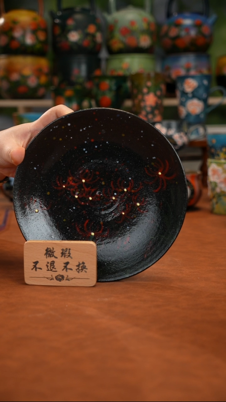 紫砂油画手绘釉下彩