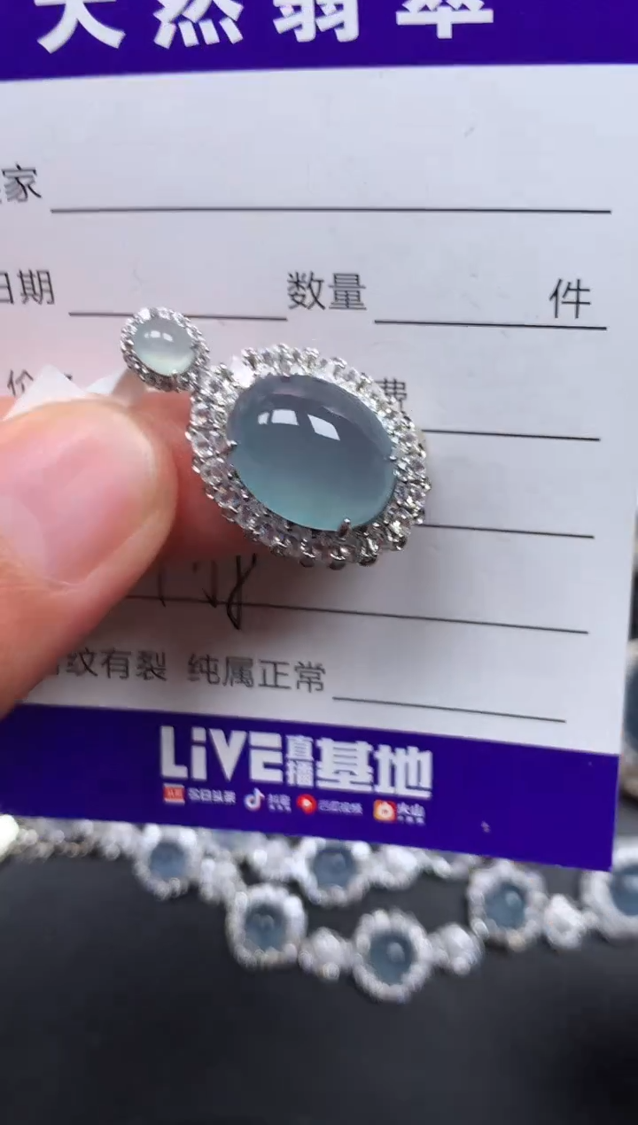 颈饰银S925镶嵌翡翠458