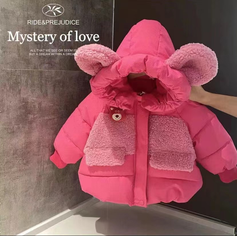 Y-N224【阿楠家甄选】冬款夹棉加厚粉色连帽外套
